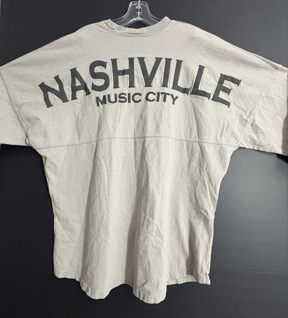 Spirit Jersey Nashville Music City XL Gray Long Sleeve Oversized Shirt Unisex